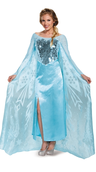 Deluxe Frozen Queen Elsa Costume, Frozen Princess Costume, Adult Frozen ...