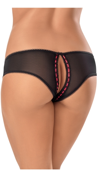 Open Crotch Cheeky Mesh Hipster, Open Crotch Lingerie, Cheeky Underwear