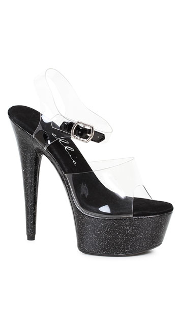 black sparkly platform heels