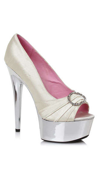 satin embellished heels
