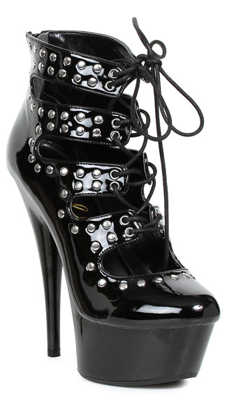 studded black stilettos