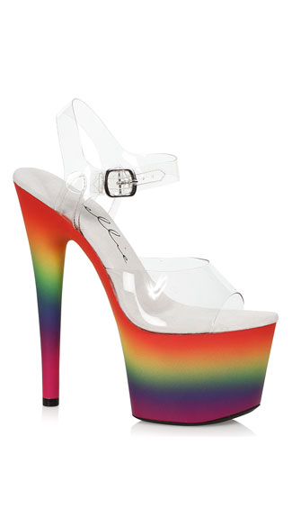 rainbow platform heels