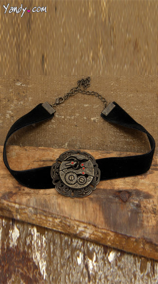 Antique Gear Choker Necklace, Steampunk Jewelry, Steampunk Choker