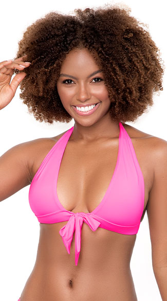 cap sleeve tie front bikini top