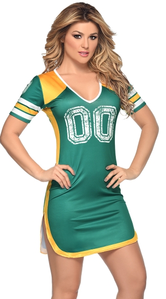 Green and Gold Fantasy Football Dress Costume, Super Bowl Dress ...