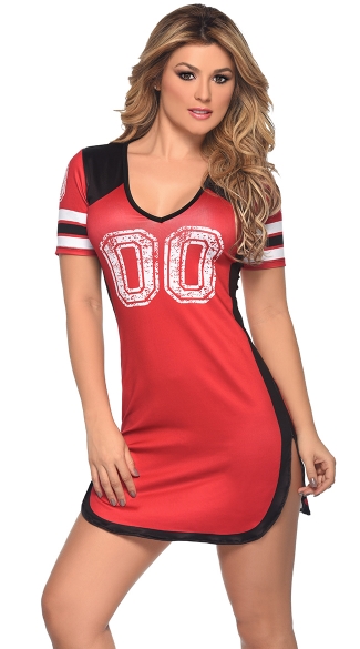 Red and Black Fantasy Football Dress Costume, Super Bowl Dress ...