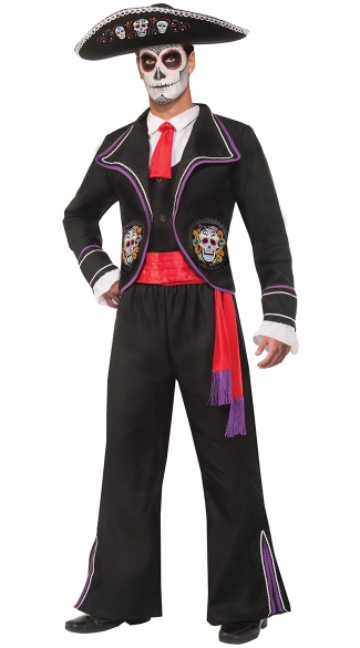 Men's Day Of The Dead Costume, Mens Dia De Los Muertos Costume