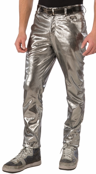 Men's Silver Pants, Men's Pants, Men's Costume Accessories