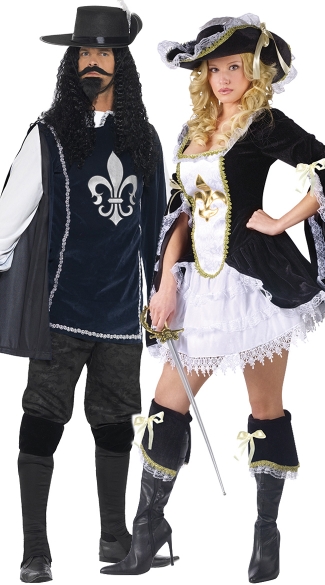 Brave Musketeer Couples Costume, Sexy Midnight Musketeer Costume, Sexy ...