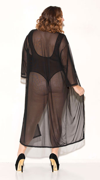 long black mesh robe