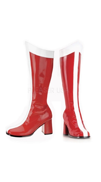 Super Stripe GoGo Boots, Striped Super Hero Boots - Yandy.com