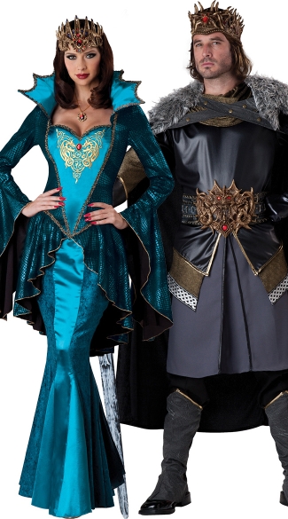 Deluxe Medieval Rulers Couples Costume, Medieval King Costume, King of ...