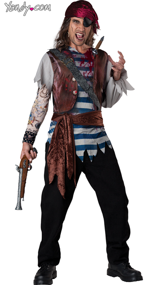 Men's Dead Man's Chest Costume, Men's Pirate Costume, Men's Zombie ...