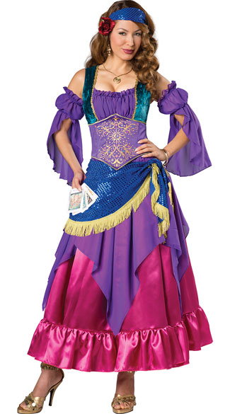 Gypsy Treasure Costume, Sexy Gypsy Costume, Colorful Gypsy Costume