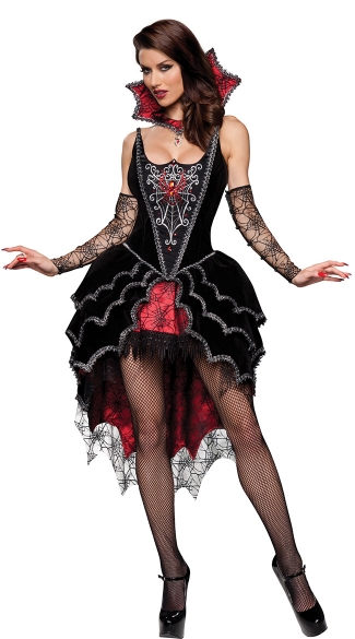 Deluxe Dark Webbed Mistress Costume, Deluxe Vampire Costume, Sexy Dark ...