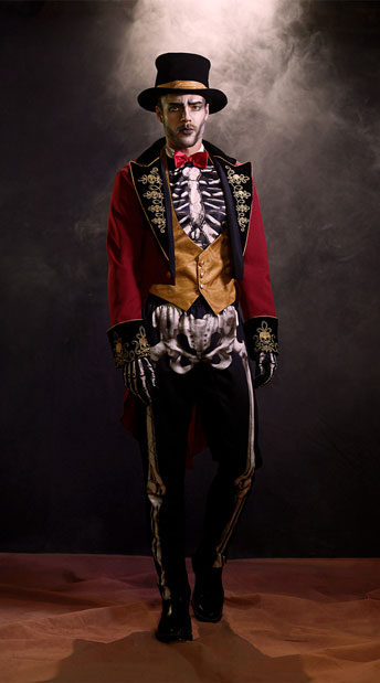Men's Skeleton Ringmaster Costume, Men's Skeleton Circus Costume ...