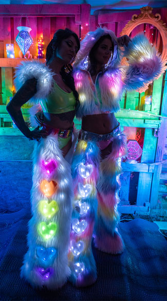 Rave JR147 - Faux Fur Rainbow Heart Chaps - J. Valentine