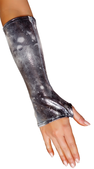 Metallic Galaxy Fingerless Gloves, Metallic Gloves