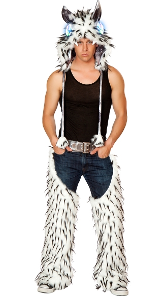 Unisex Spiked Fur Chaps, Furry Chaps, Unisex Chaps