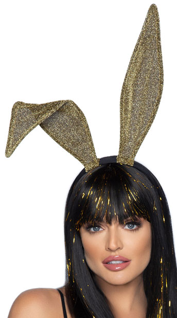 Glitter Bunny Ears Headband Sexy Bunny Accessory 0797