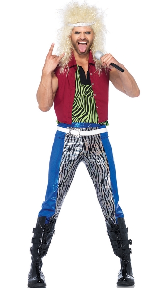 Men's 80's Rocker Costume, 80s Hair Band Costume, 80's Rock God Costume