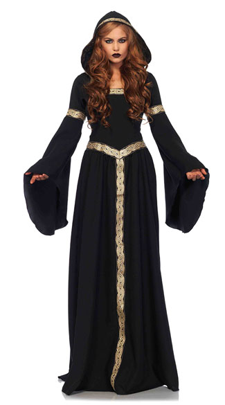 Black Pagan Witch Costume, Black Witch Costume, Witch Cloak Costume