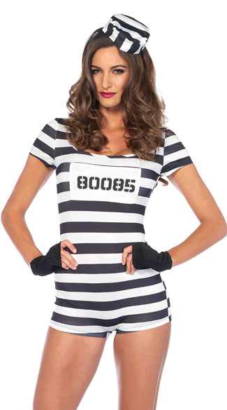 Convicted Cutie Costume Sexy Inmate Costume Sexy Prisoner Costume 