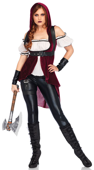 Rebel Red Huntress Costume, Warrior Red Costume - Yandy.com