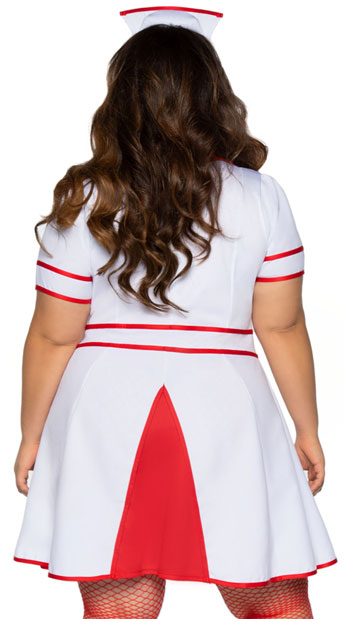 Plus Size Hospital Honey Costume Nurse Zipper Dress Costume