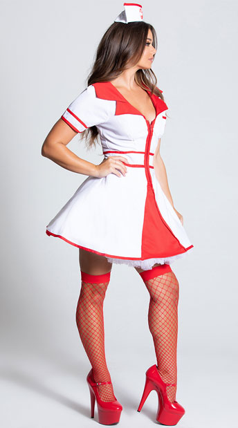 Hospital Honey Costume Nurse Zipper Dress Costume 