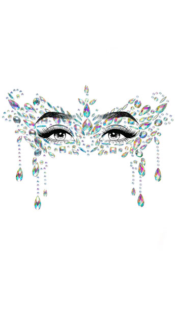 Masquerade Adhesive Face Jewels, Sexy Stick On Gems - Yandy.com