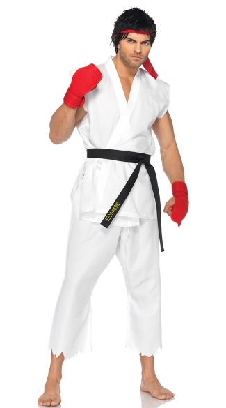 Street Fighter Ryu Costume, Mens Street Fighter Costume, Adult Ryu Costume