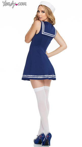 Sexy Pin Up Sailor Costume Adult Women Sailor Costumes Seductive Blue Sailor Outfits 4099