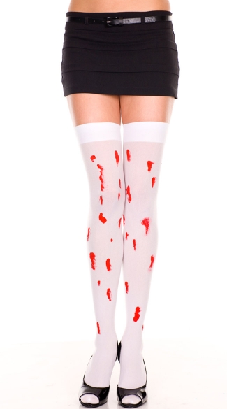 Bloody Thigh Highs, White Thigh High with Blood Drips, Blood Dripped ...
