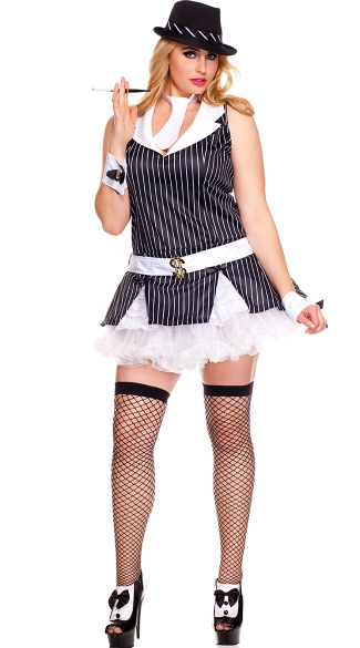 Plus Size Sexy Gangster Girl Costume, Plus Size Gangster Girl Halloween ...