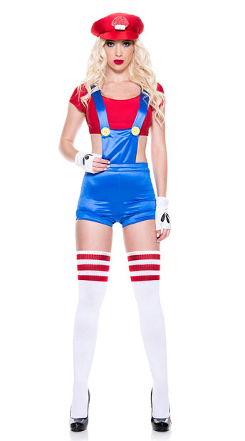 Plumber Brother Costume, Video Game Plumber Brother Costume - Yandy.com