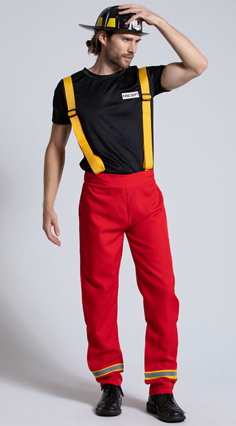 Men's Firefighter Hero Costume, Men's Firefighter Costume, Firefighter