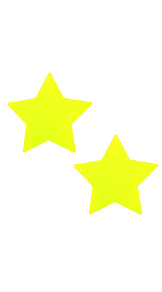 Neon Yellow Starburst Pasties, Black Light Star Pasties - Yandy.com