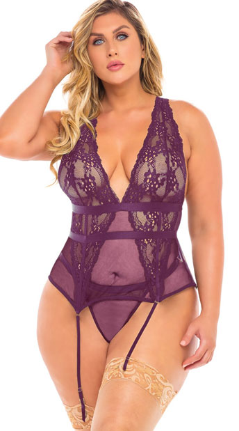 plus size lace bustier top