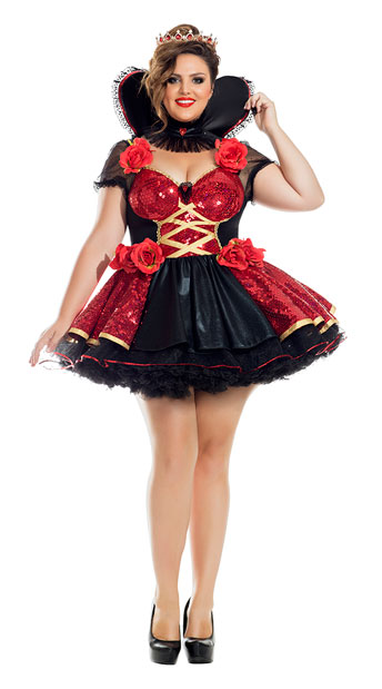 Plus Size Heartthrob Queen Costume, plus size sequin queen of hearts ...