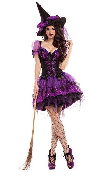 Perfect Purple Witch Costume, Sexy Witch Costume, Sexy Purple Witch Costume