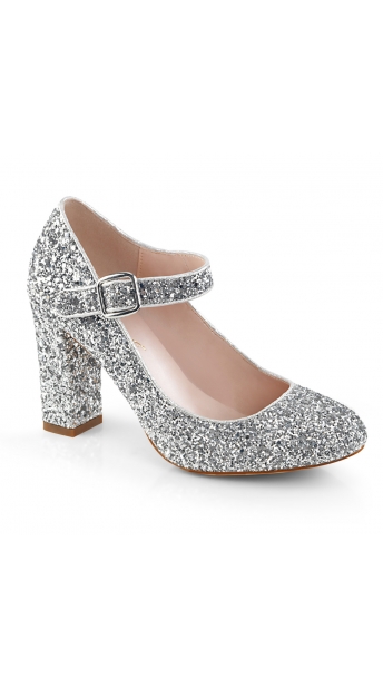 4 Inch Glitter Mary Jane Pump, 4 Inch Glitter Pump - Yandy.com