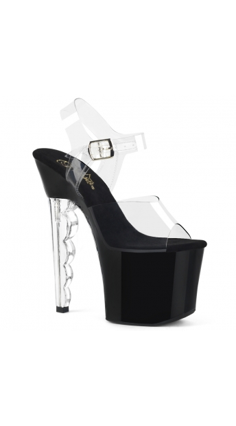 7 Inch Clear Scalloped Sandal, 7 Inch Clear Platform Sandal - Yandy.com