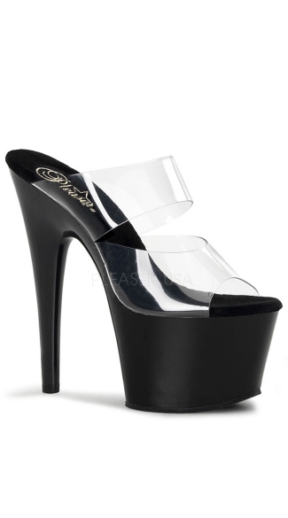 7 Inch Stiletto Heel Two-band Platform Slide