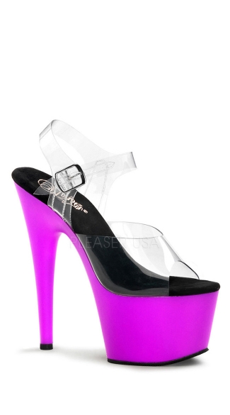 7 Inch Neon Bottom Sandals With Ankle Straps Neon High Heels Neon Platform Heels 