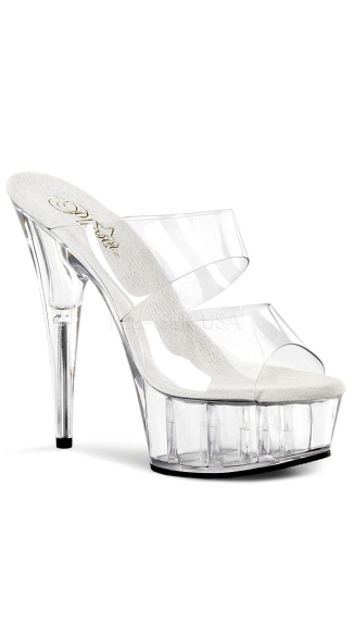 6 Inch Stiletto Heel Two-band Platform Slide