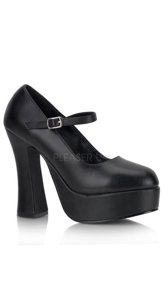 5 Inch Chunky Heel Mary Jane Platform Pump