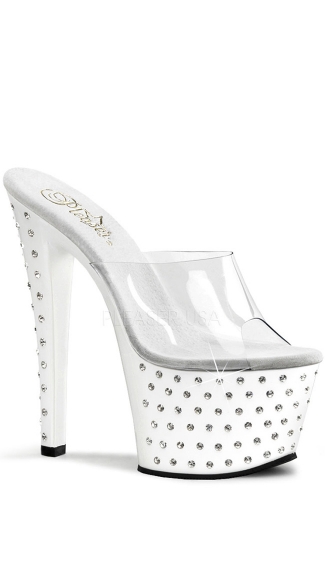 7 Inch Rhinestone Studded Platform Slide, 7