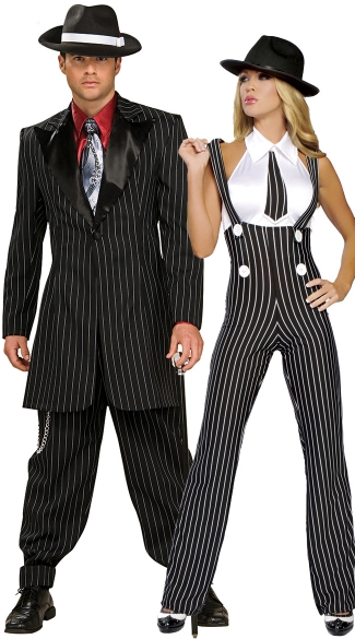 The Capones Couples Costume, Men's Swankster Costume, Gangsta Girl ...