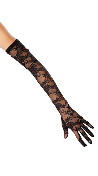 Long Lace Gloves, Black Lace Gloves 
